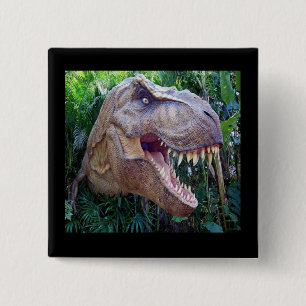 Badge Carré 5 Cm Boutons de dinosaure