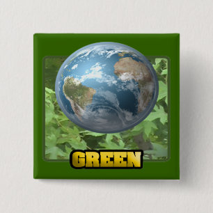 Badge Carré 5 Cm Boutons de jour de la terre