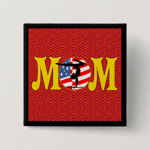 Badge Carré 5 Cm Boutons de maman de gymnastique