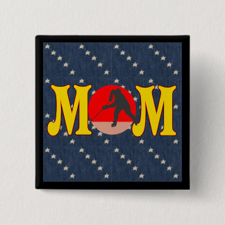 Badge Carré 5 Cm Boutons de maman d'hockey