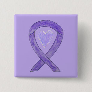 Badge Carré 5 Cm Boutons d'épingle d'art personnalisées Lavender Aw