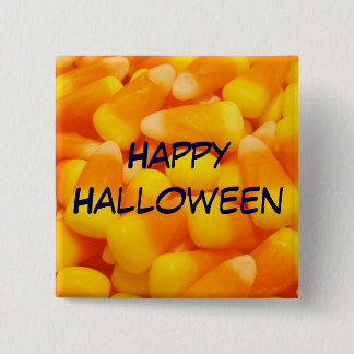 Badge Carré 5 Cm Boutons Joyeux Halloween bouton Maïs sucré