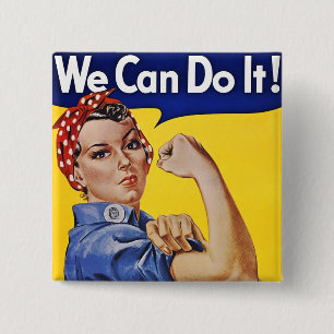 Badge Carré 5 Cm Boutons : Nous pouvons le faire - image de poster