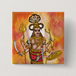 Badge Carré 5 Cm Boutons Veerabhadra