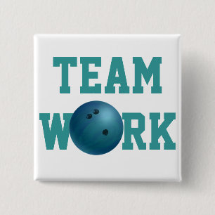 Badge Carré 5 Cm Bowling Ball Blue