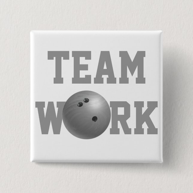 Badge Carré 5 Cm Bowling Ball Grey (Devant)