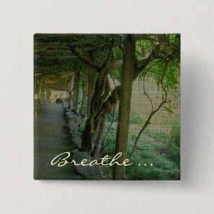 Badge Carré 5 Cm Breathe/Jardin japonais - Bouton
