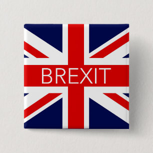 BADGE CARRÉ 5 CM BREXIT UNION JACK - IMAGE DE HAUTE QUALITÉ