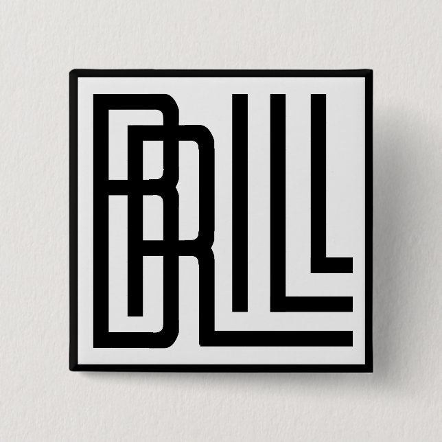 Badge Carré 5 Cm Briller (Devant)