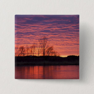 Badge Carré 5 Cm Brilliant sunset reflects into the Calamus River