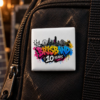 Badge Carré 5 Cm Brisbane 10 ans