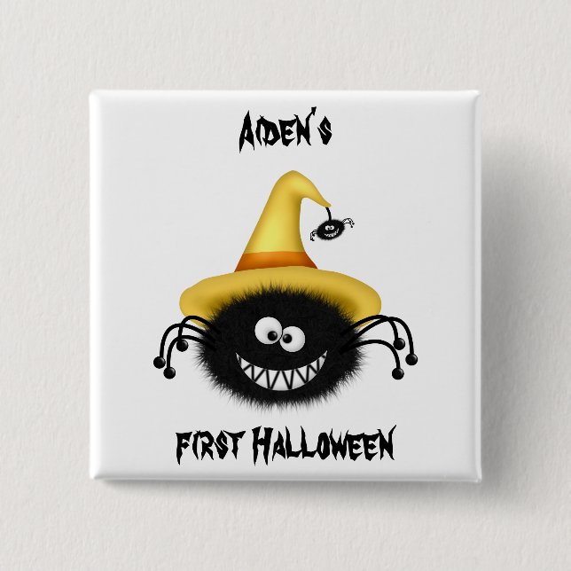 Badge Carré 5 Cm Broche à araignée (Devant)