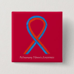 Badge Carré 5 Cm Broches Bouton de sensibilisation à la fibrose pul