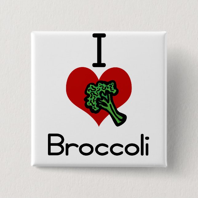 Badge Carré 5 Cm Brocoli du l'amour-coeur I (Devant)