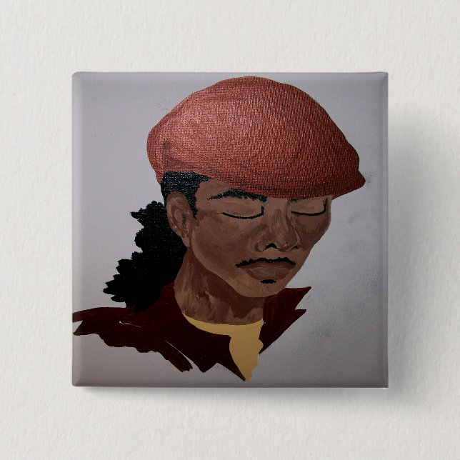 Badge Carré 5 Cm Brotha lisse par le Kenya Verrett (Devant)