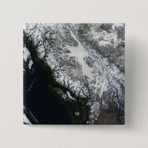 Badge Carré 5 Cm Brouillard et neige en Colombie-Britannique