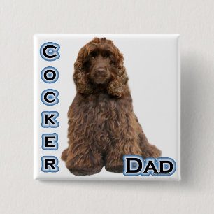 Badge Carré 5 Cm Brown Cocker Spaniel Papa 4