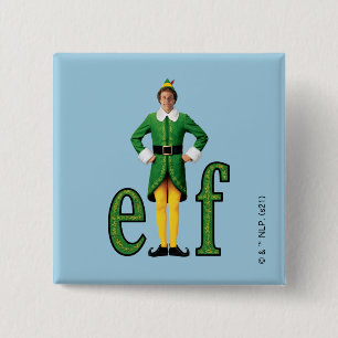 Badge Carré 5 Cm Buddy le logo Elf Movie