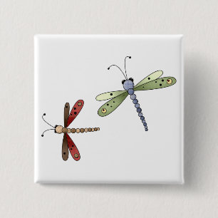 Badge Carré 5 Cm Buggin vous aussi · Libellules
