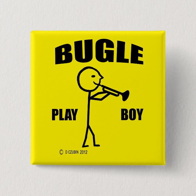 Badge Carré 5 Cm Bugle Play Boy (Devant)