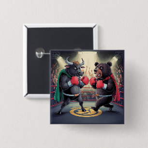 Badge Carré 5 Cm Bull et ours