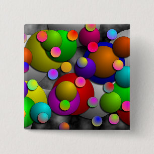 Badge Carré 5 Cm Bulles par Kenneth Yoncich
