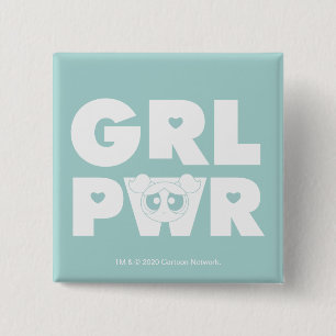 Badge Carré 5 Cm Bulles :Pouvoir des filles