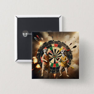 Badge Carré 5 Cm Bullseye Burrow : Meerkat Dart League,