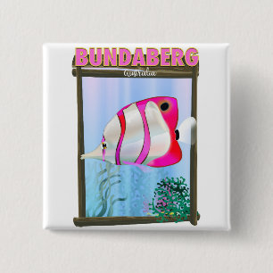 Badge Carré 5 Cm Bundaberg Australie affiche de voyage