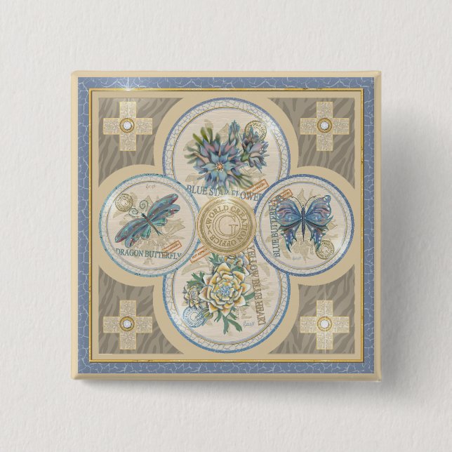 Badge Carré 5 Cm Bureau de création G (Devant)