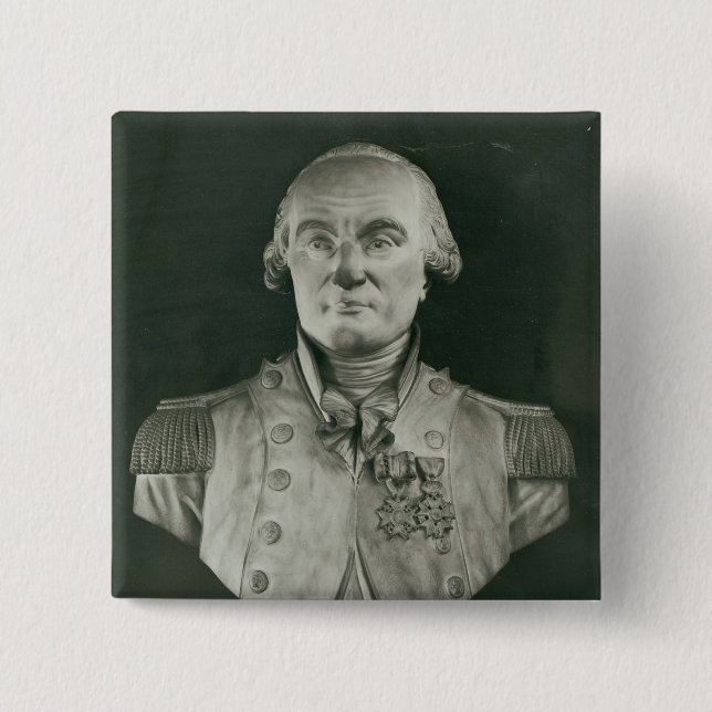 Badge Carré 5 Cm Buste de Charles de Coulomb (Devant)