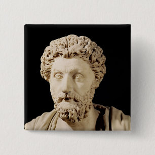 Badge Carré 5 Cm Buste de Marcus Aurelius