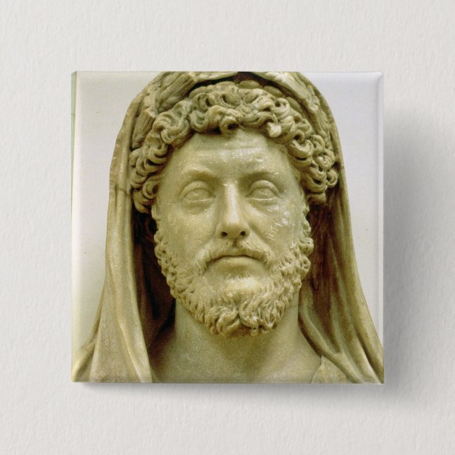 Badge Carré 5 Cm Buste de portrait de Marcus Aurelius (Devant)
