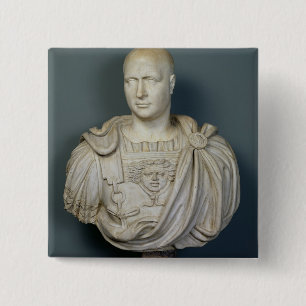 Badge Carré 5 Cm Buste de Publius Cornélius Scipio 'Africanus