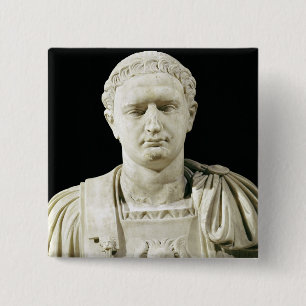 Badge Carré 5 Cm Buste d'empereur Domitian