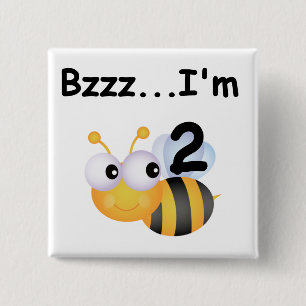Badge Carré 5 Cm Buzz Bumblebee 2e Anniversaire T-shirts et cadeaux