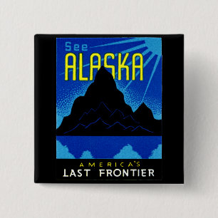Badge Carré 5 Cm C. 1935 voir l'Alaska !