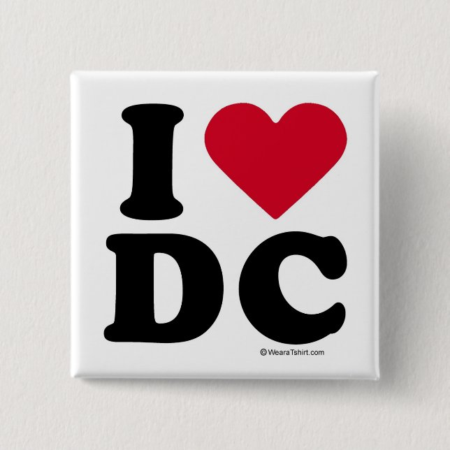 BADGE CARRÉ 5 CM C.C - J'AIME LE C.C (Devant)