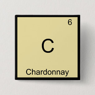 Badge Carré 5 Cm C - Chardonnay Chimie Drôle Symbole Élément Tee