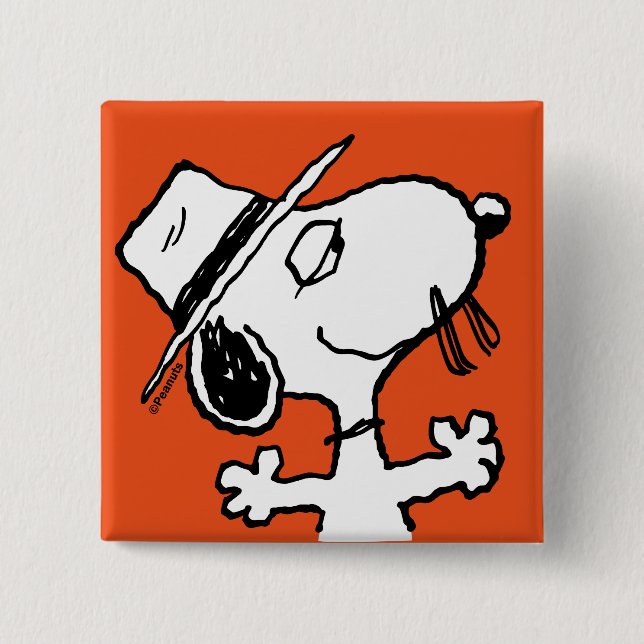 Badge Carré 5 Cm cacahuètes | Spike Smiling (Devant)
