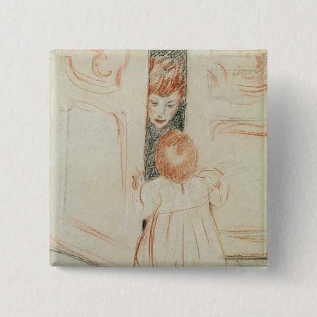 Badge Carré 5 Cm Cache-cache (Devant)