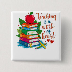Badge Carré 5 Cm Cadeau pour Enseignant   Enseigner est un travail 