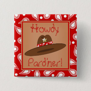 Badge Carré 5 Cm Cadeau rouge d'anniversaire de bandanna de