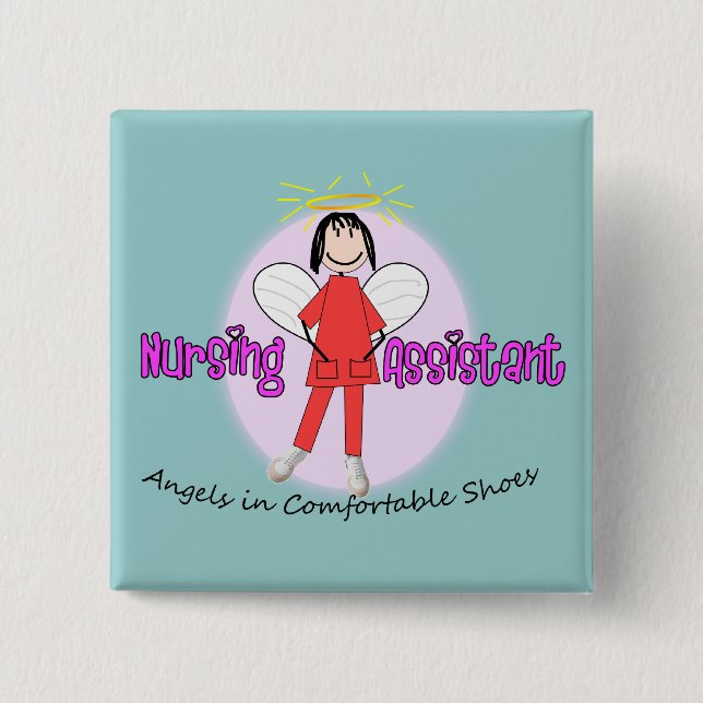 Badge Carré 5 Cm Cadeaux adorables d'assistant de soins (Devant)