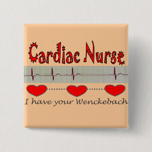 Badge Carré 5 Cm Cadeaux cardiaques d'infirmière