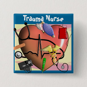 Badge Carré 5 Cm Cadeaux d'art d'infirmière de traumatisme
