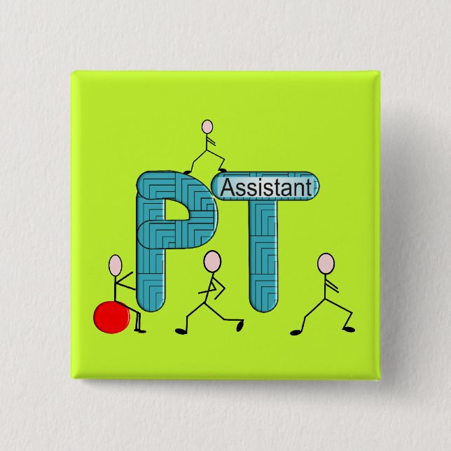 Badge Carré 5 Cm Cadeaux d'assistant de physiothérapie (Devant)