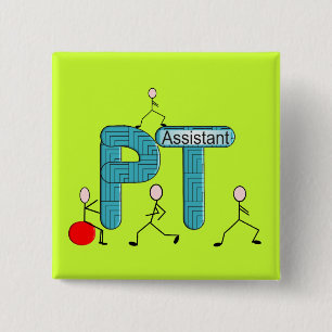 Badge Carré 5 Cm Cadeaux d'assistant de physiothérapie