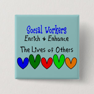 Badge Carré 5 Cm Cadeaux d'assistant social