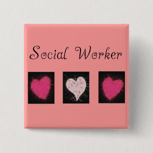 Badge Carré 5 Cm Cadeaux d'assistant social